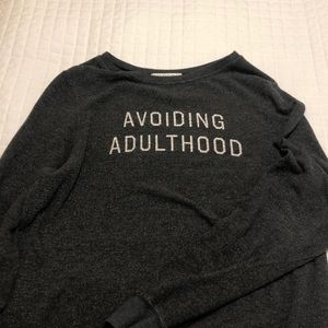 Wildfox Sweatshirt, Avoiding Adulthood, Size L